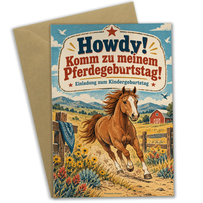 Lustige Einladungskarten zum Kindergeburtstag mit Pferd|p:2013599|h:4246e2766643bb59bc1704b3469f34e7