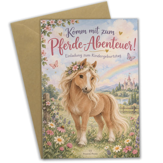 Süße Einladungskarten zum Kindergeburtstag mit Pony|p:2013600|h:a2e0b522c6b4d5cbaf382d77a6384a52