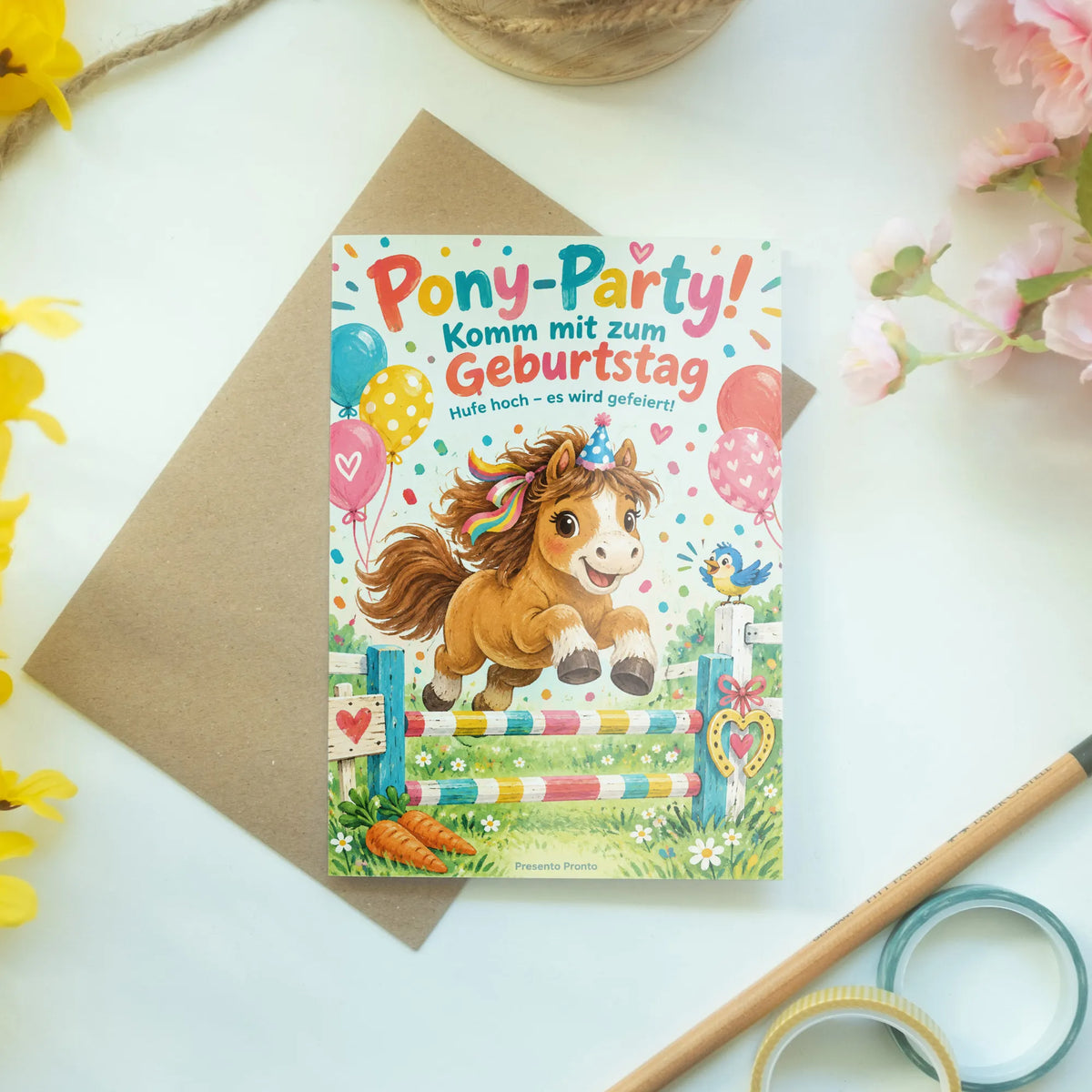 Lustige Einladungskarten zum Kindergeburtstag mit Pferden|p:2013601|h:81d6a11f01972f529391de4b78174708