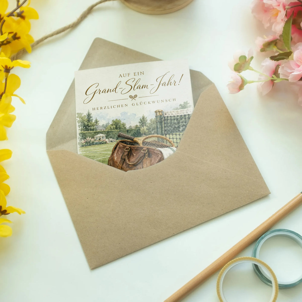 Sportliche Geburtstagskarte für Tennisspieler mit Tennistasche|p:2013605|h:da0c2b30497fc6dab8aae33aa9659c7d