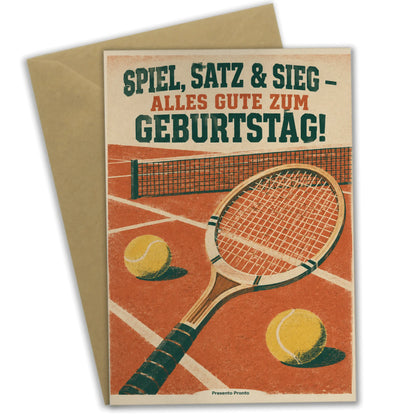 Coole Geburtstagskarte für Tennisspieler mit Holzschläger|p:2013610|h:bc2ca1991d20e493d11e3a1025325bbb