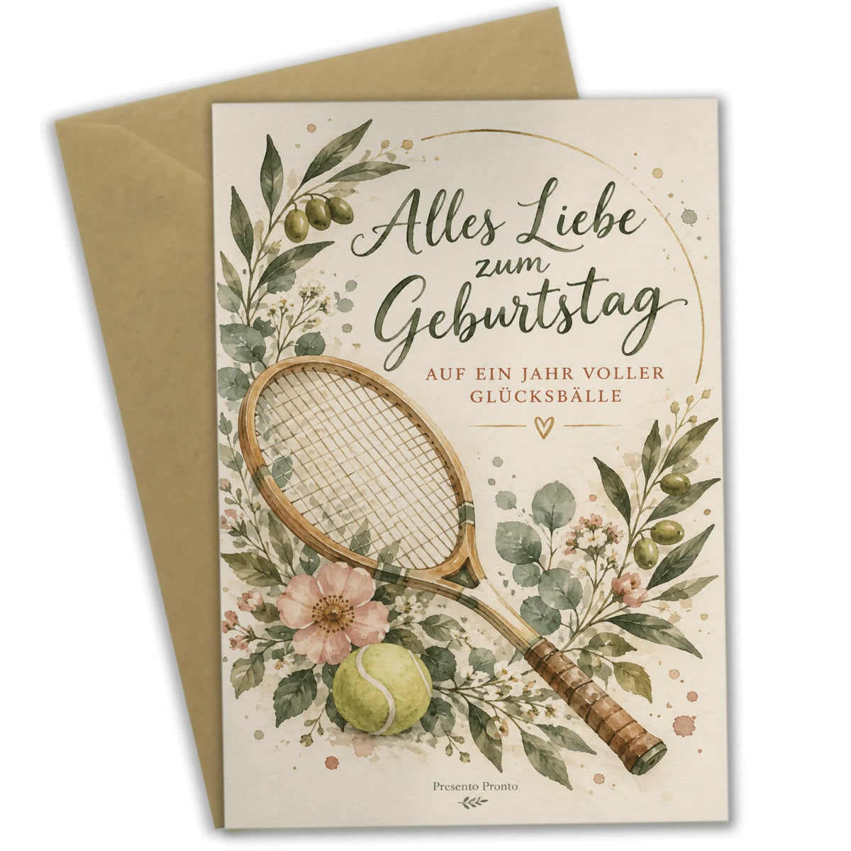 Elegante Geburtstagskarte für Tennisfans mit Tennisschläger|p:2013613|h:9f1436270cad60727da571324148acbc