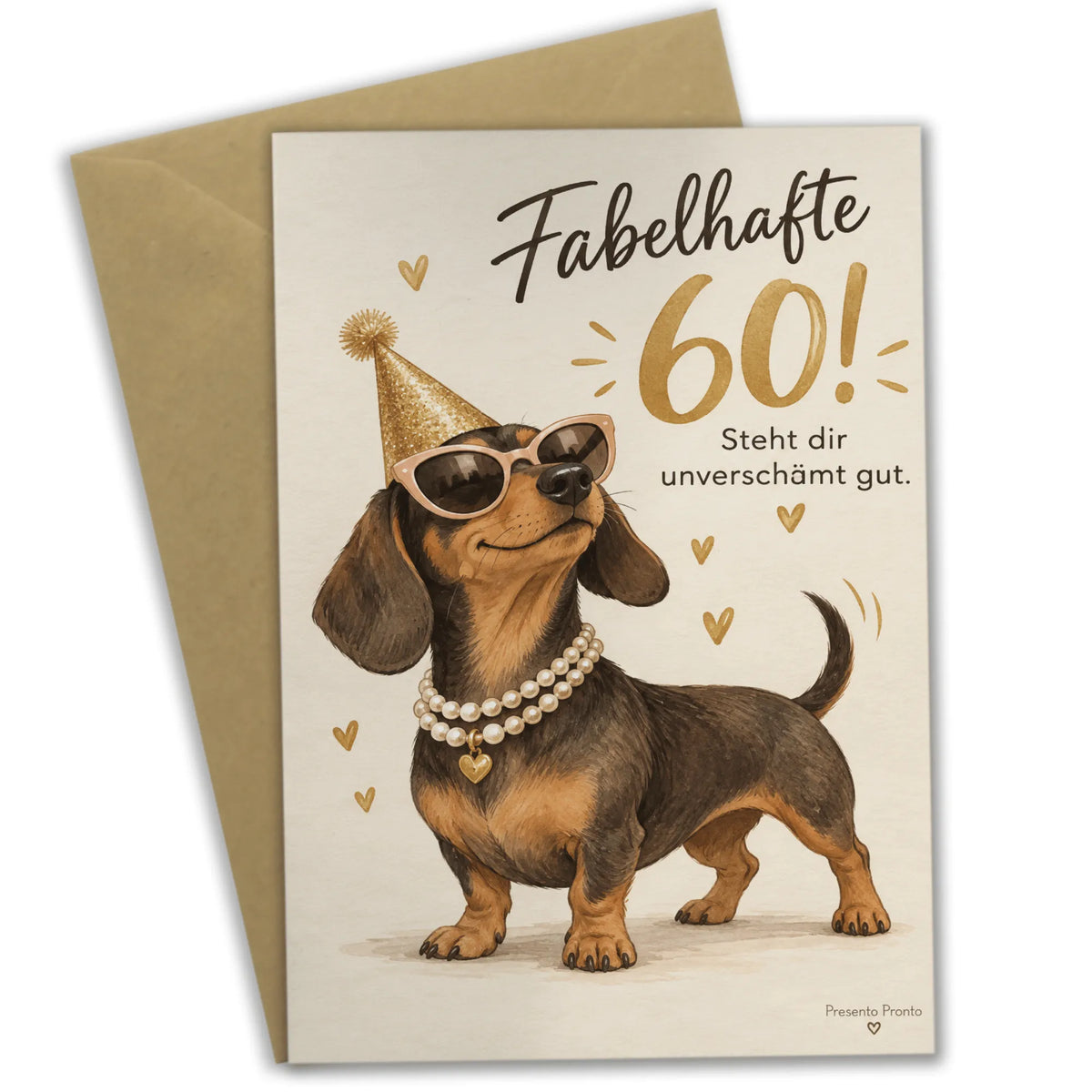 Lustige Geburtstagskarte zum 60. für Frauen mit Dackel|p:2013615|h:0b843efbde33cd9d672c64e41ea5bc3d