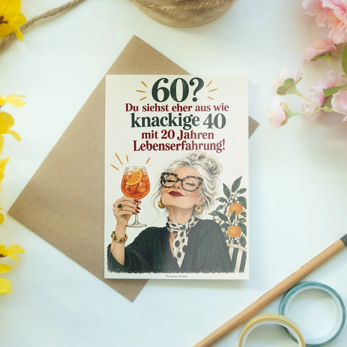 Lustige Geburtstagskarte für Frau zum 60. mit Aperolglas|p:2013617|h:999036c249dc8fb75bbf19dc4e88d458