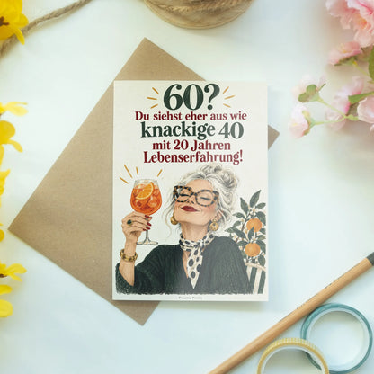Lustige Geburtstagskarte für Frau zum 60. mit Aperolglas|p:2013617|h:999036c249dc8fb75bbf19dc4e88d458