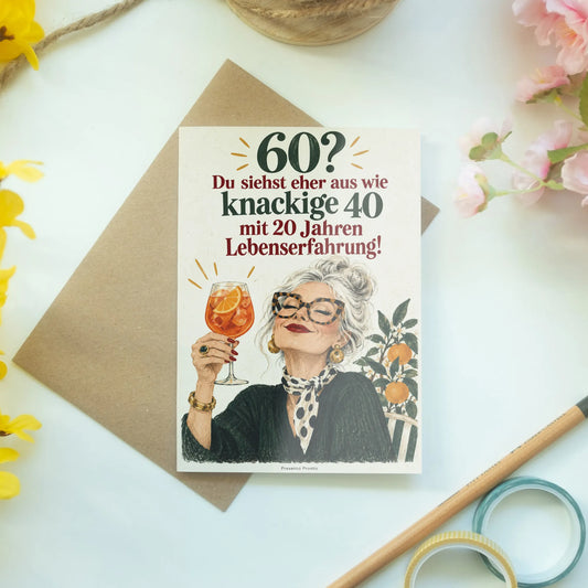 Lustige Geburtstagskarte für Frau zum 60. mit Aperolglas|p:2013617|h:999036c249dc8fb75bbf19dc4e88d458