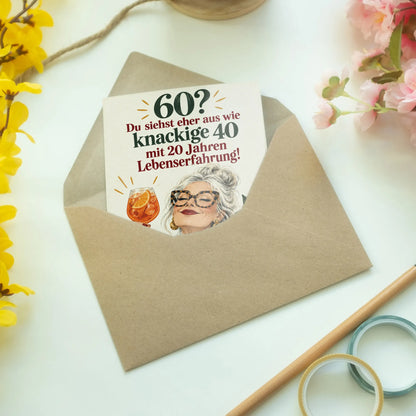 Lustige Geburtstagskarte für Frau zum 60. mit Aperolglas|p:2013617|h:6b2efa040ec505105c91aea9680ac21d