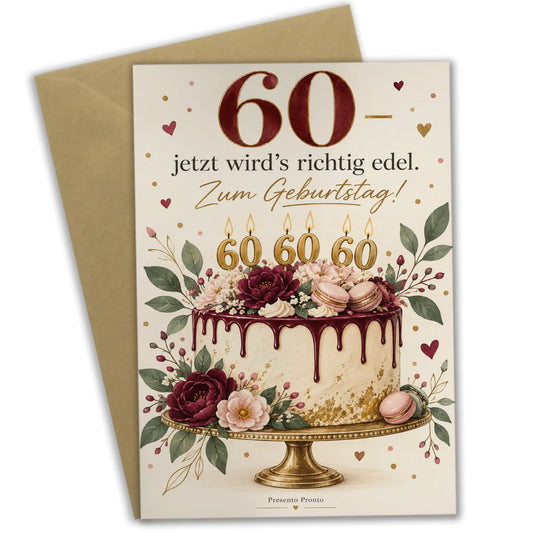 Lustige Geburtstagskarte für Frauen zum 60. Geburtstag mit Torte|p:2013619|h:fe9ba2f2cca63fd6fcfb545e8807aa48