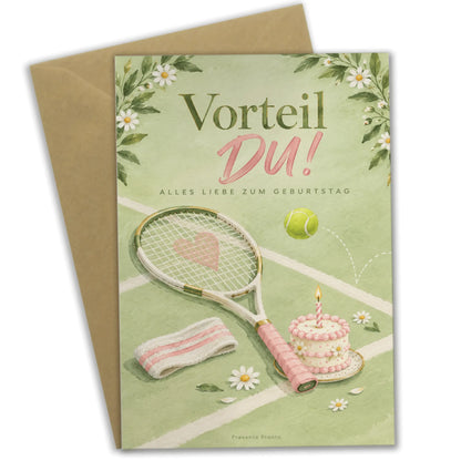 Lustige Geburtstagskarte für Tennisfans mit Tennisschläger|p:2013630|h:9a7c2e6231cb6991b84e73090ecd9488