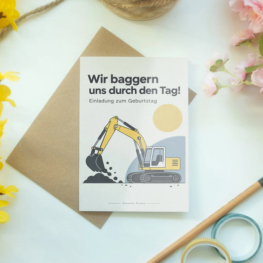 Lustige Einladungskarten zum Geburtstag mit Bagger|p:2013642|h:decc943620b3b2f6eb569be1a2ba893a