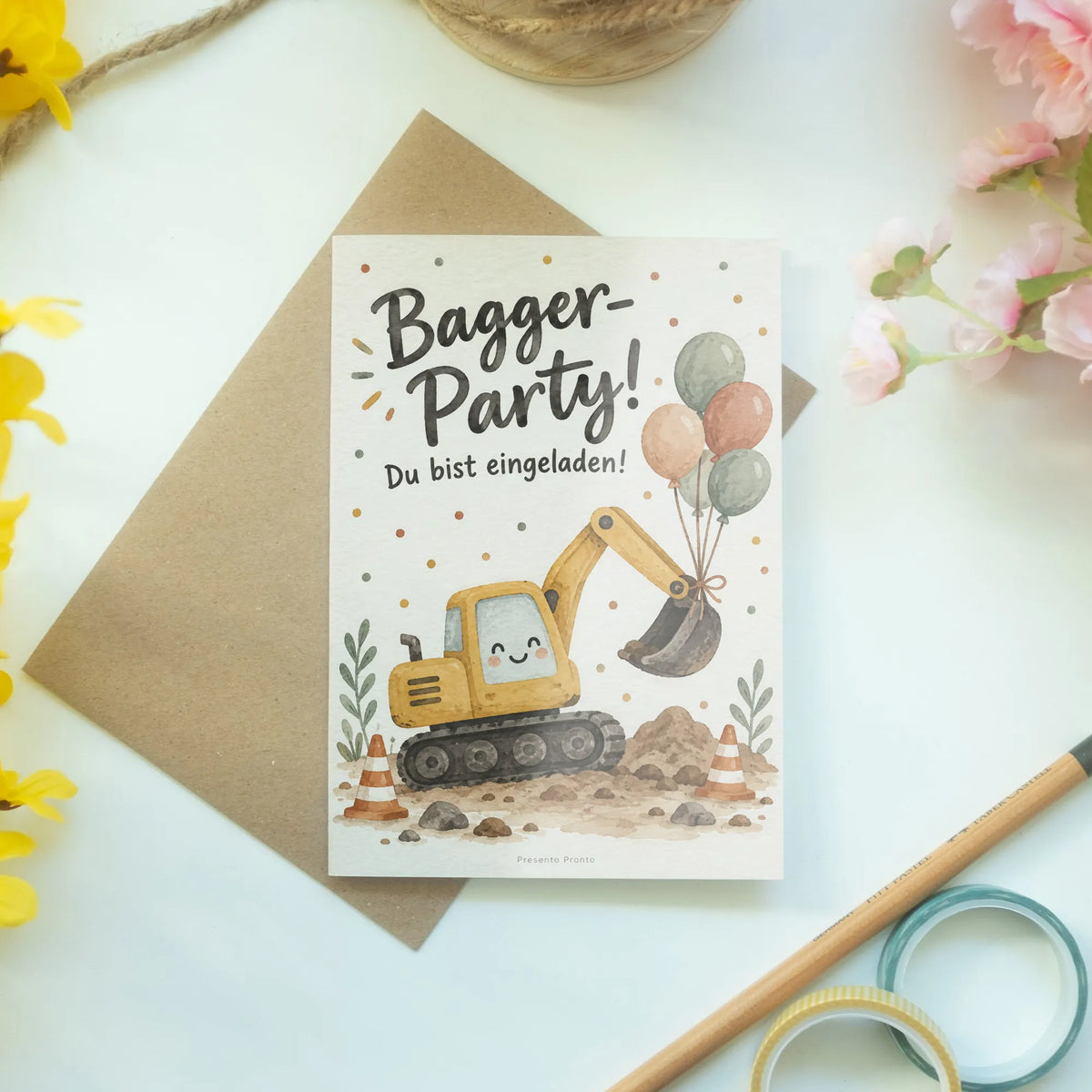 Lustige Einladungskarten zum Kindergeburtstag mit Bagger|p:2013647|h:7d9bed1d582f395473de71d1e977d900