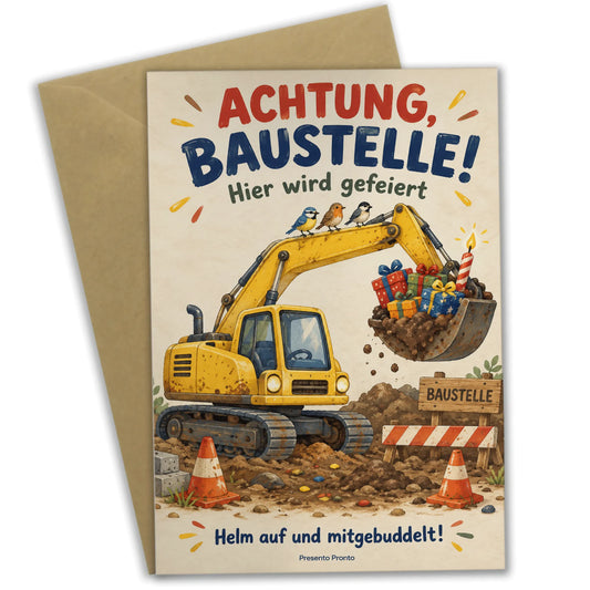 Lustige Einladungskarten mit Bagger für Kindergeburtstag|p:2013649|h:94d5a12fbaec399bd3caa63ce22c347f