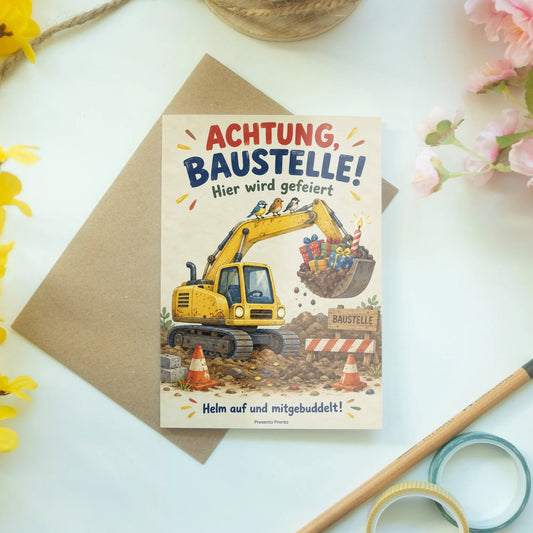 Lustige Einladungskarten mit Bagger für Kindergeburtstag|p:2013649|h:679f3c72de3f44a07a2624b98ad51fd5