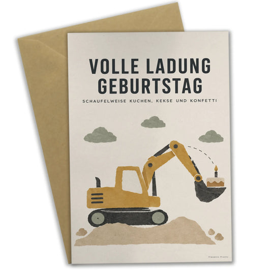 Lustige Einladungskarten mit Bagger zum Geburtstag|p:2013650|h:bc550780268df764a4809f2a6f007e08