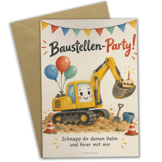 Lustige Einladungskarten zum Kindergeburtstag mit Bagger|p:2013667|h:ea4271f70b4055181ffdcc07288178e9