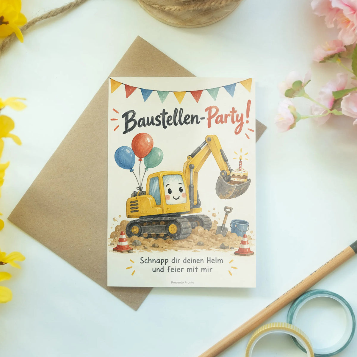 Lustige Einladungskarten zum Kindergeburtstag mit Bagger|p:2013667|h:dee3740fcd9ed20921ae7772d2c79ef9