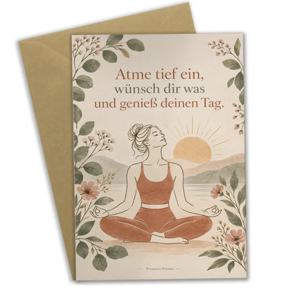 Entspannte Geburtstagskarte für Yoga-Fans mit Lotussitz|p:2013677|h:2cd239e32b69b88fec3db22f1e585adf