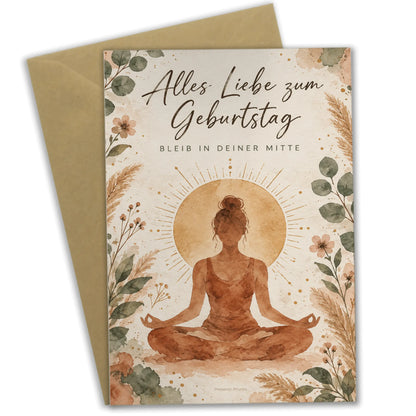 Achtsame Geburtstagskarte für Yogis mit Lotuspose|p:2013682|h:8a8d7ba38e29ca89fa6ca9c6cdbfa381