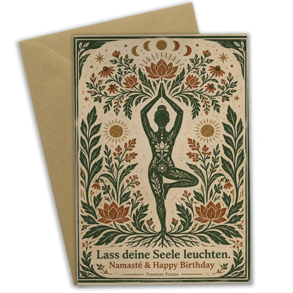 Elegante Geburtstagskarte für Yoga-Fans mit Baumhaltung|p:2013705|h:c9213cb43c9f9ca84ed6f75e03506166