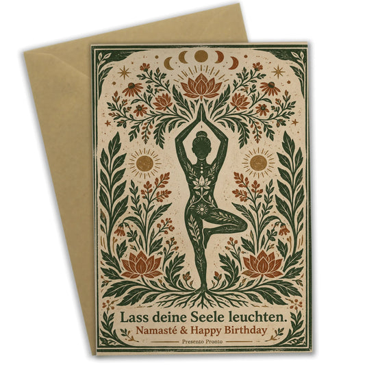 Elegante Geburtstagskarte für Yoga-Fans mit Baumhaltung|p:2013705|h:c9213cb43c9f9ca84ed6f75e03506166