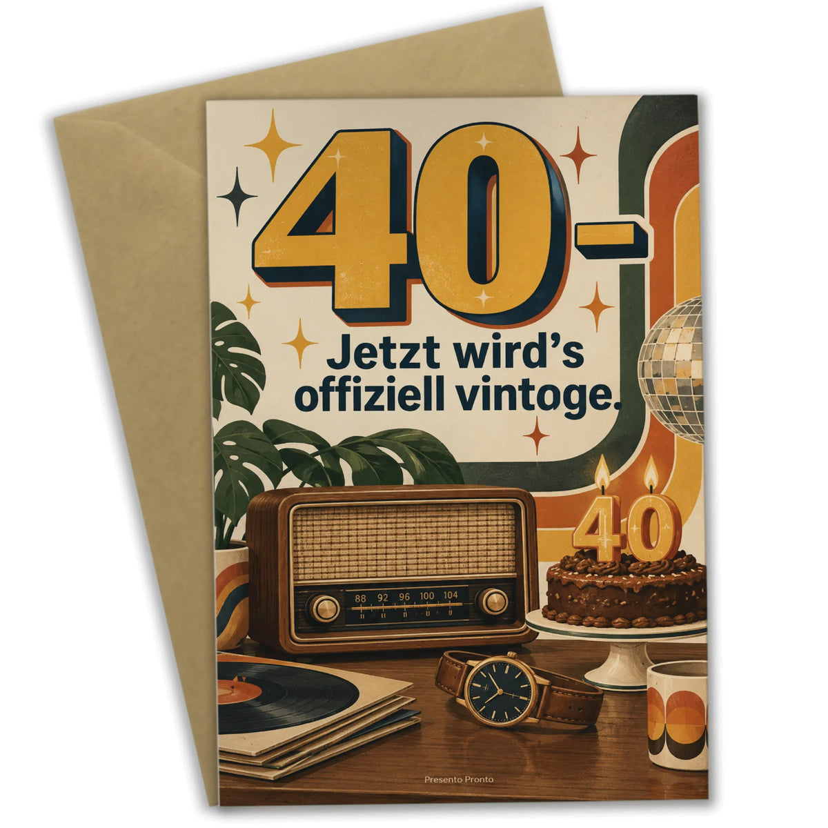 Lustige Geburtstagskarte zum 40. für Männer mit Vintage-Radio|p:2013713|h:6939fd8e7f97ad8f4f2bde7c83b2239c