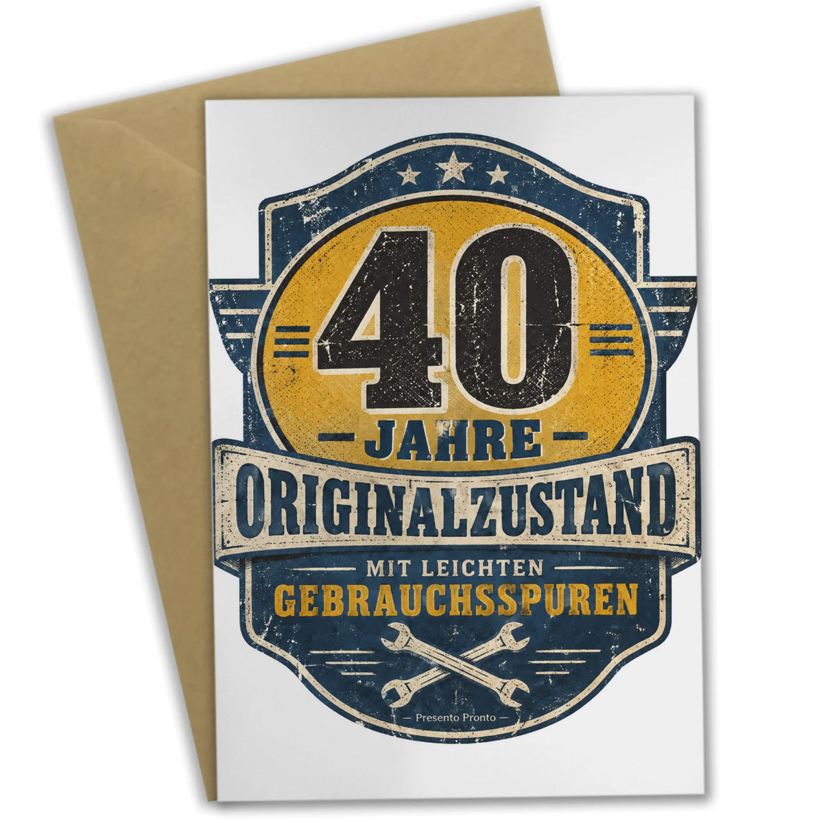 Lustige Geburtstagskarte zum 40. für Männer mit Garagenabzeichen|p:2013716|h:34837f269cc78c7985122e7996404be1