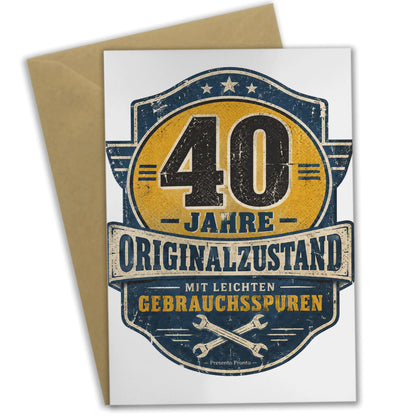 Lustige Geburtstagskarte zum 40. für Männer mit Garagenabzeichen|p:2013716|h:34837f269cc78c7985122e7996404be1