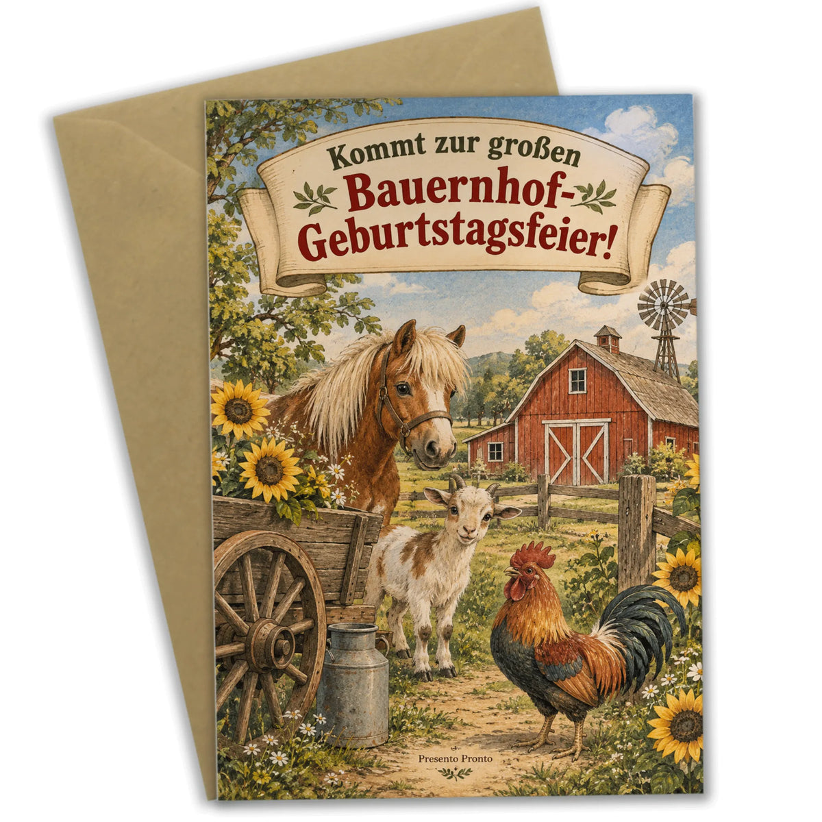 Fröhliche Einladungskarten zum Bauernhofgeburtstag mit Scheune|p:2013720|h:03142025c7d17ab8e434caaffd482fa6