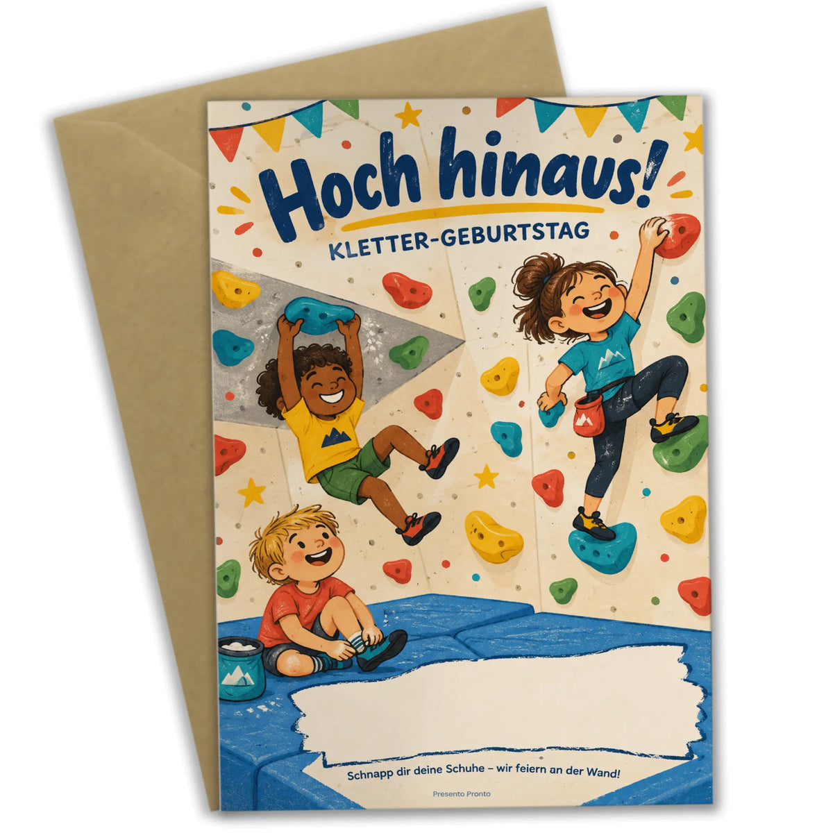 Fröhliche Einladungskarten zum Klettern mit Kletterwand für Kinder|p:2013730|h:4457c15ad081802f132c4f3c13704777