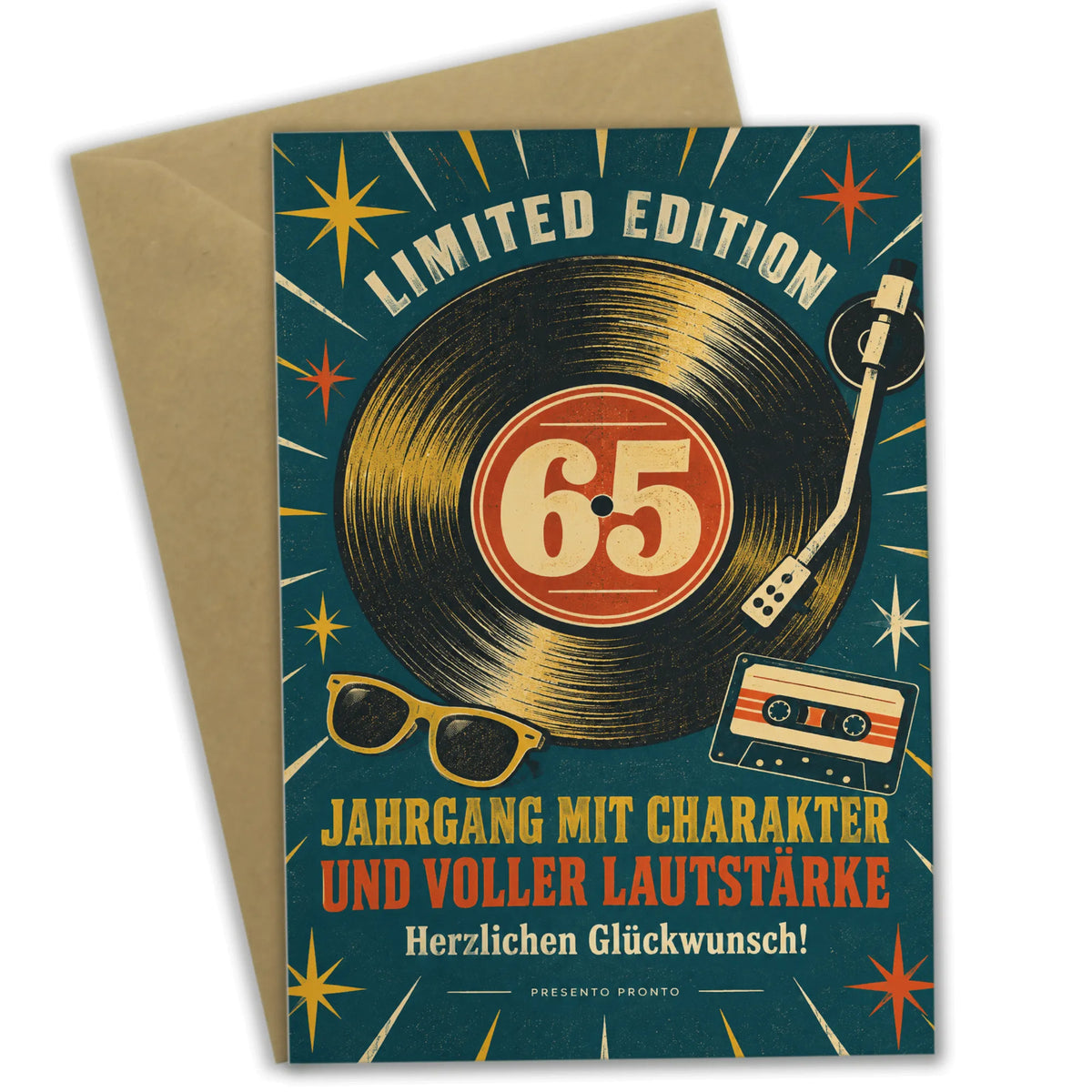 Coole Geburtstagskarte zum 65. Geburtstag mit Vinylplatte|p:2013738|h:0498fc98aecc7524ff8cbbfc436629d6