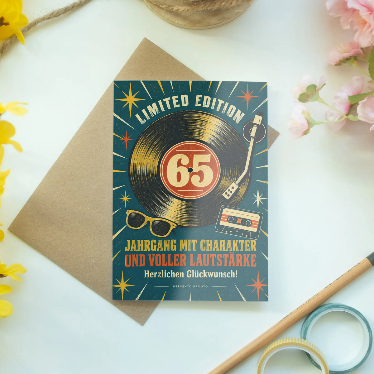 Coole Geburtstagskarte zum 65. Geburtstag mit Vinylplatte|p:2013738|h:075f753fd56fa6b8e84ebd0c4cfbc12e