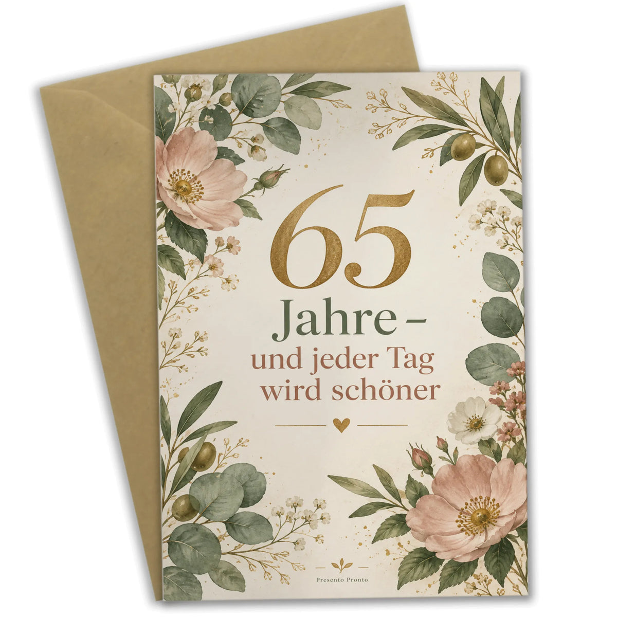Elegante Geburtstagskarte zum 65. Geburtstag mit Wildblumen|p:2013740|h:9daf17a6e7e7f4c7a30f91e83fdc36f8