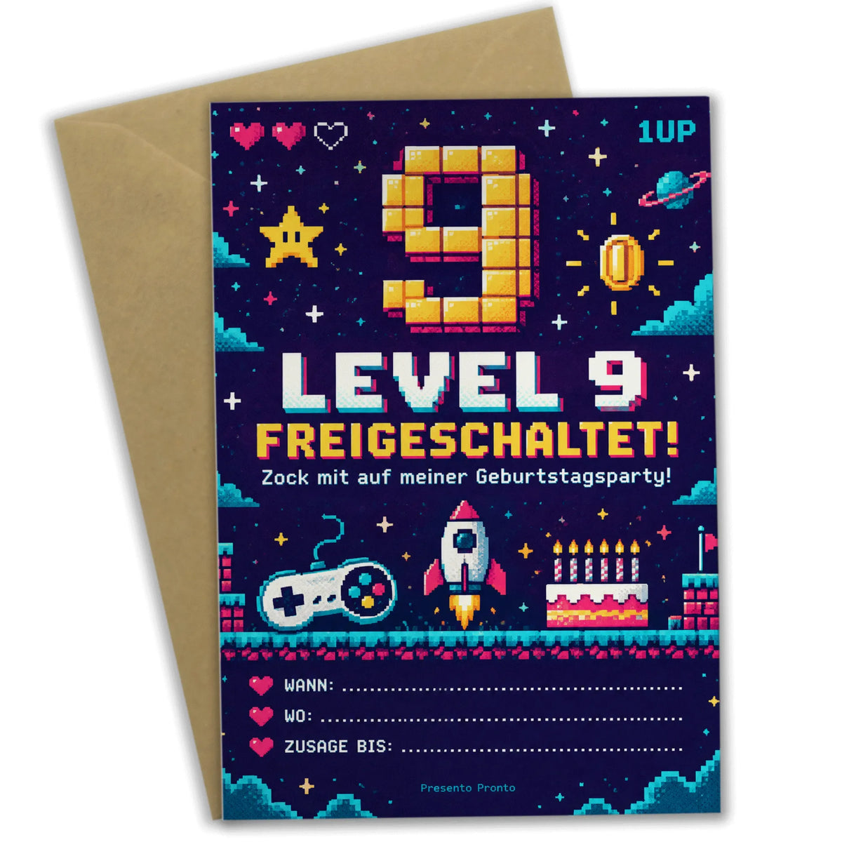 Coole Einladungskarten zum 9. Geburtstag mit Gamecontroller|p:2013742|h:b6eb9609c1f92a10cae4c55718f5a0ca