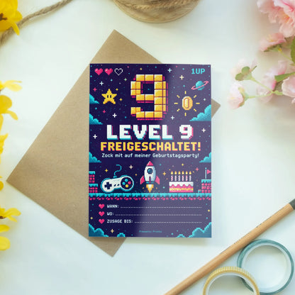 Coole Einladungskarten zum 9. Geburtstag mit Gamecontroller|p:2013742|h:7159b06de90f7ec1047a3886cc8cf487