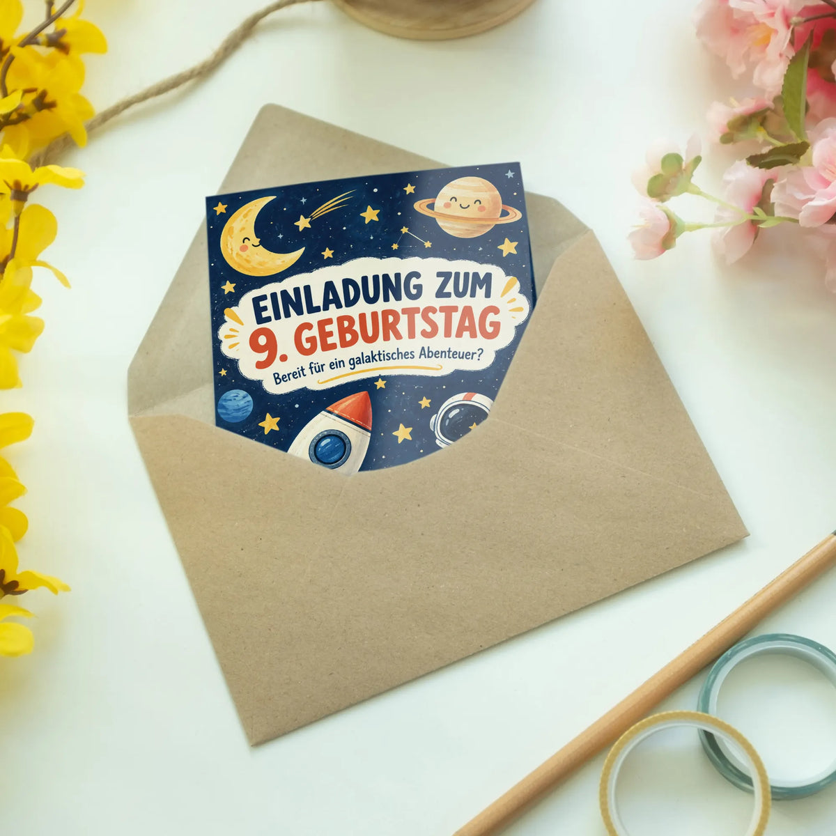 Coole Einladungskarten zum 9. Geburtstag mit Rakete|p:2013744|h:5e6a63d0a3d813bca657266c9a8a7e82