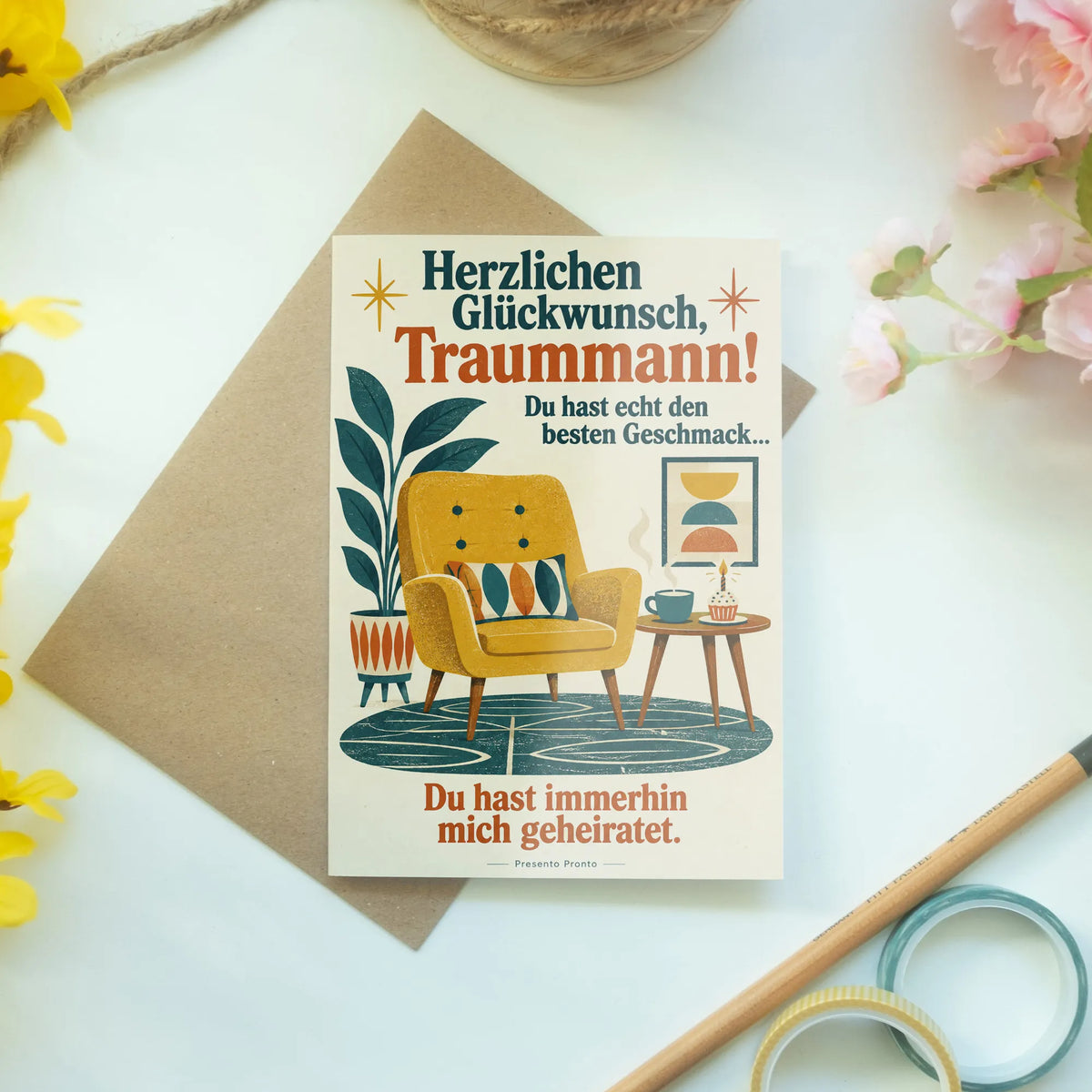 Lustige Geburtstagskarte für den Ehemann mit Retro Sessel|p:2013755|h:d89844ec3a619762385b5814c13ad426