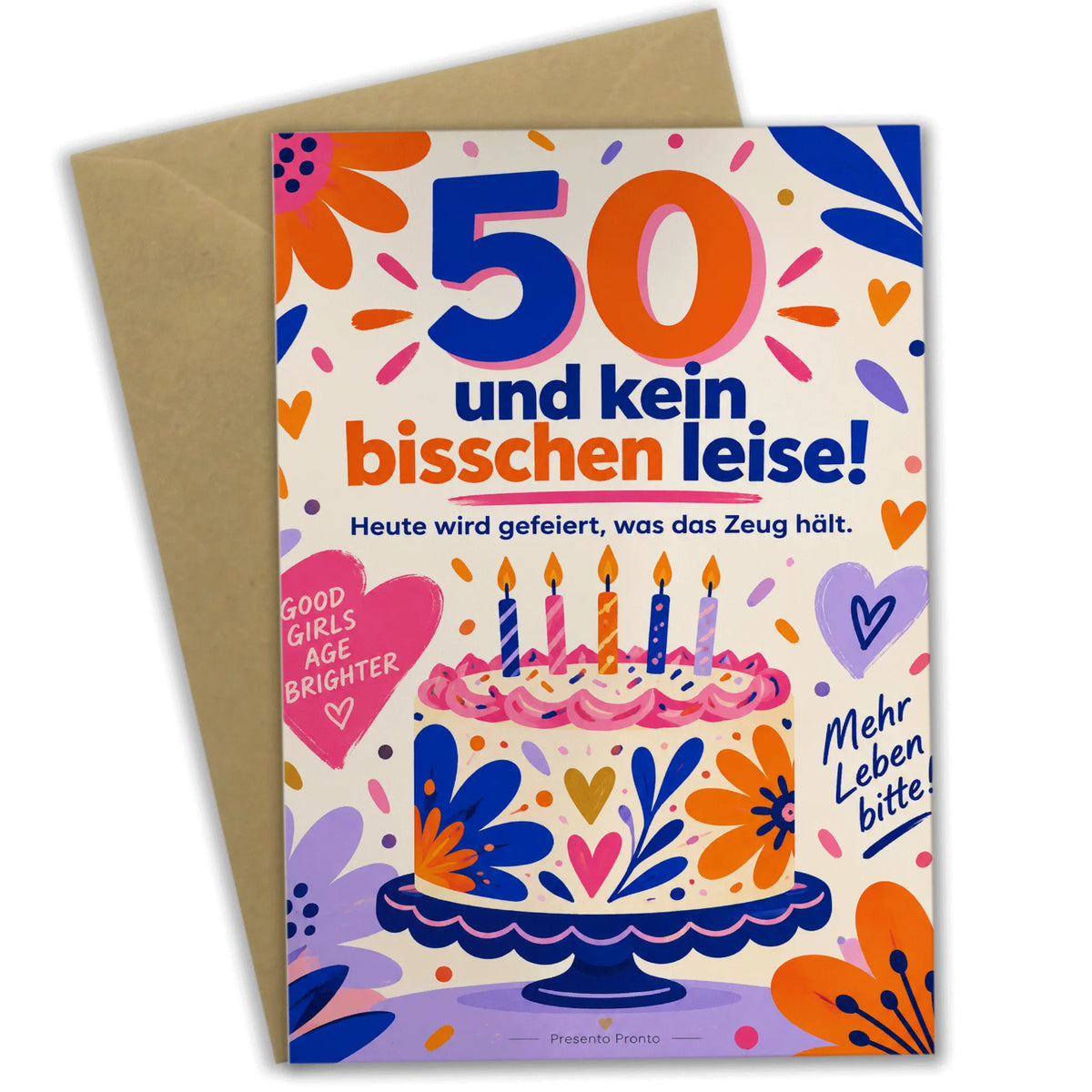 Lustige Geburtstagskarte für Frau zum 50. Geburtstag mit Torte|p:2013758|h:36e4949ef51dc00ae21776004c9fa332