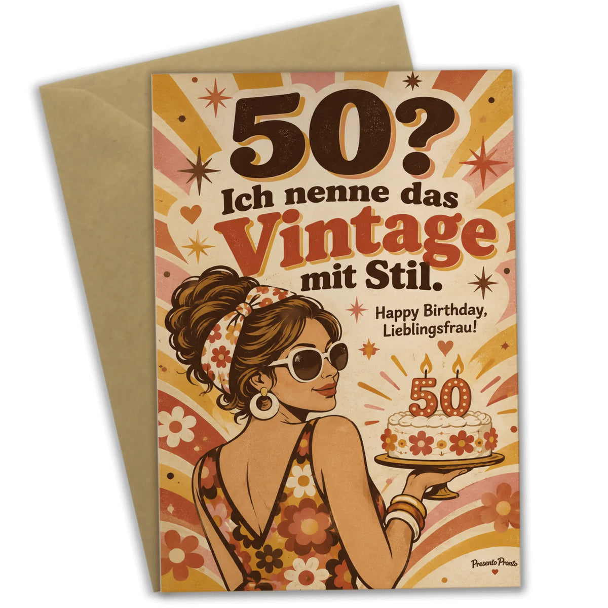 Lustige Geburtstagskarte für Frau zum 50. mit Torte|p:2013759|h:0b3275c8d2e8376a6cc15dc56d88e784