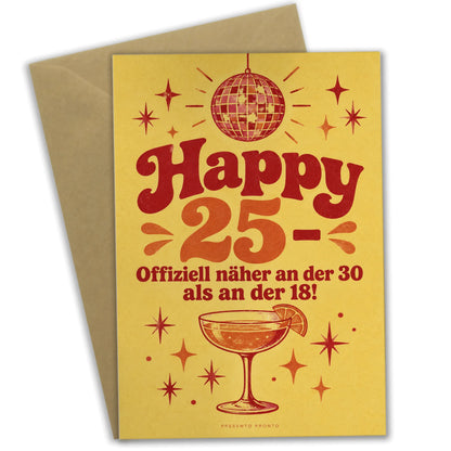 Lustige Geburtstagskarte zum 25. Geburtstag mit Disco-Kugel|p:2013762|h:33ed284287ae9ae346dcef983bb21dbb