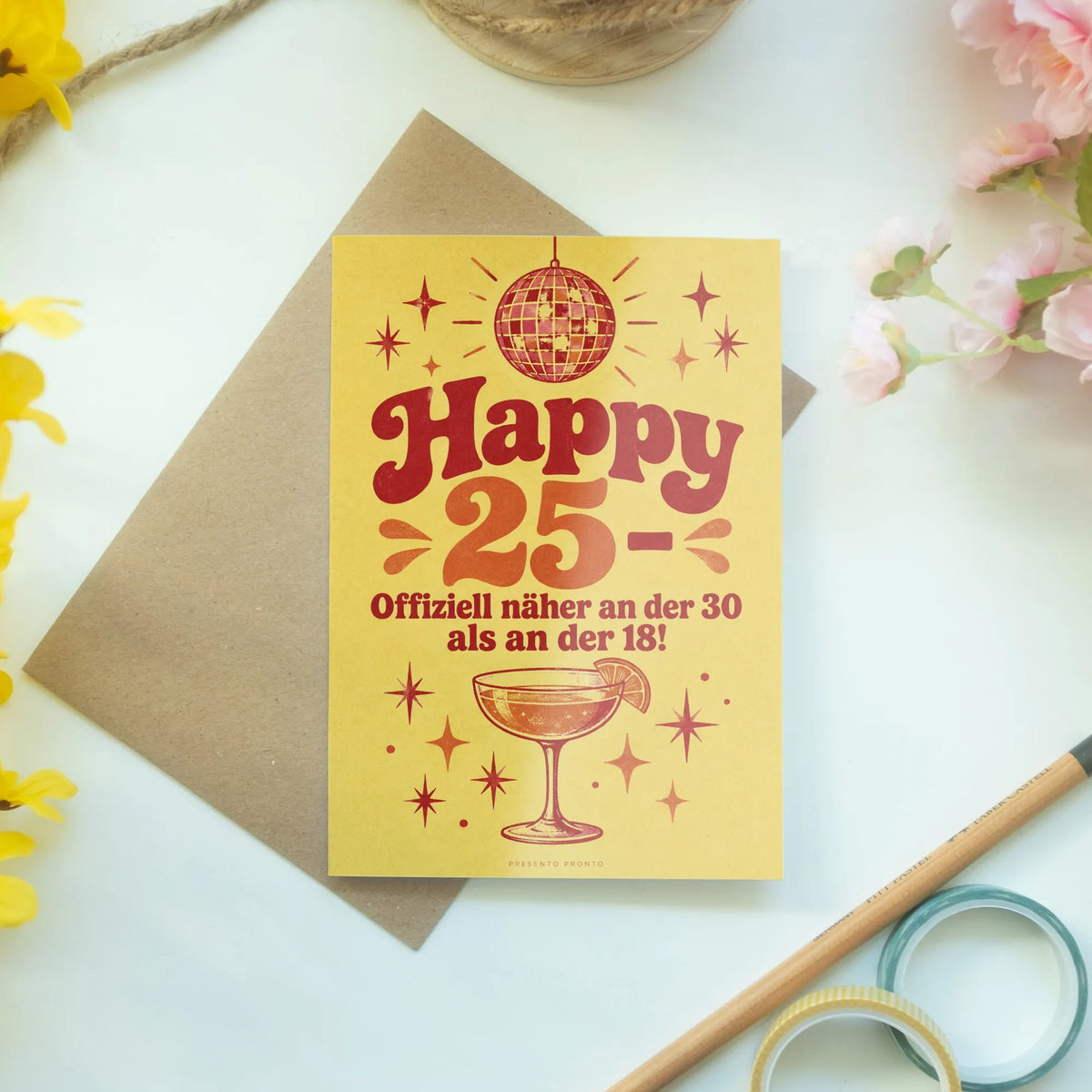 Lustige Geburtstagskarte zum 25. Geburtstag mit Disco-Kugel|p:2013762|h:04d6e7e7de6f901b84cbd129e00ccf79
