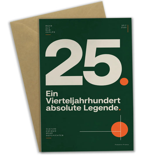 Coole Geburtstagskarte zum 25. Geburtstag mit großer 25|p:2013763|h:16eae79b3685213d6c5c28d973bf6a8a