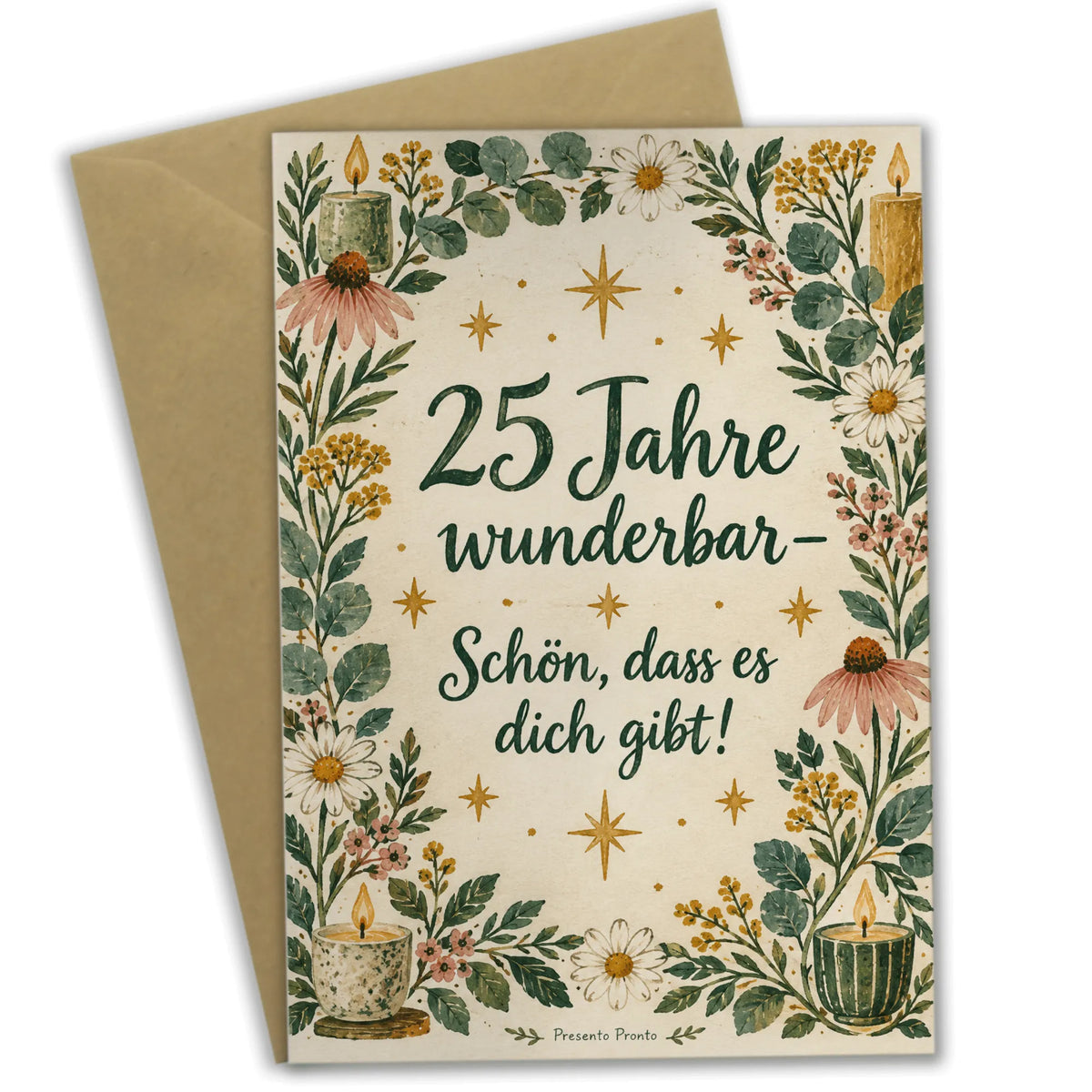 Herzliche Geburtstagskarte zum 25. Geburtstag mit Wildblumen|p:2013764|h:a3efd6cbaf394b655383f5bc047666d2