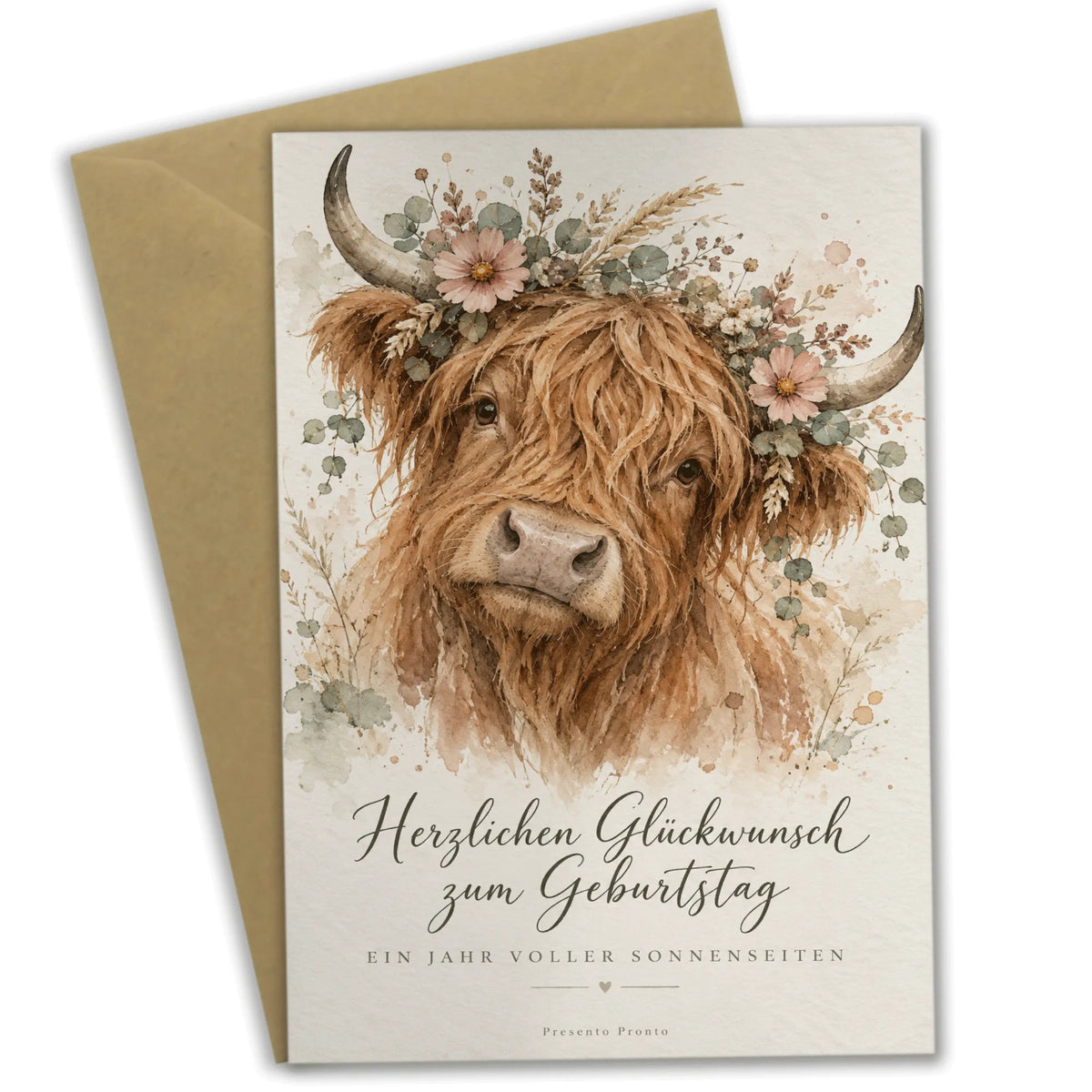 Elegante Geburtstagskarte mit Kuh für Tierfreunde|p:2013777|h:a451f4ba62dba262ca1befdc9cd45160