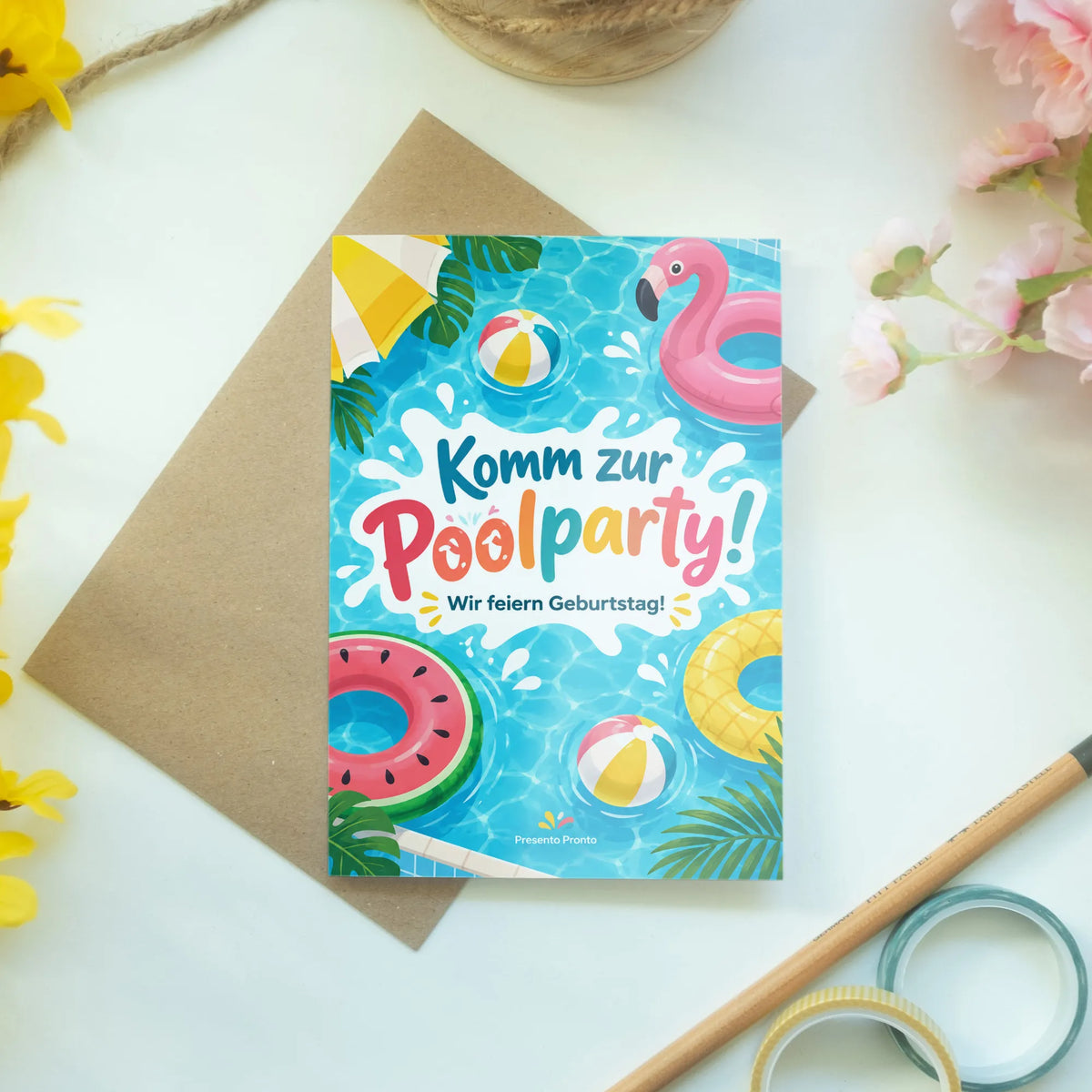 Lustige Einladungskarte zur Poolparty im Schwimmbad|p:2013780|h:1c66ab4ffdd8ca686a05705183c7e458