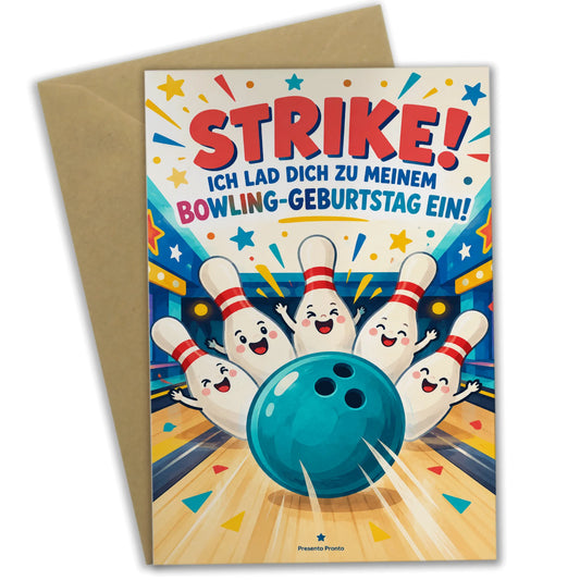 Lustige Einladungskarte zum Kindergeburtstag Bowling mit Pins|p:2013787|h:afa6c9f7a560cba1fbaf0592c7f64639
