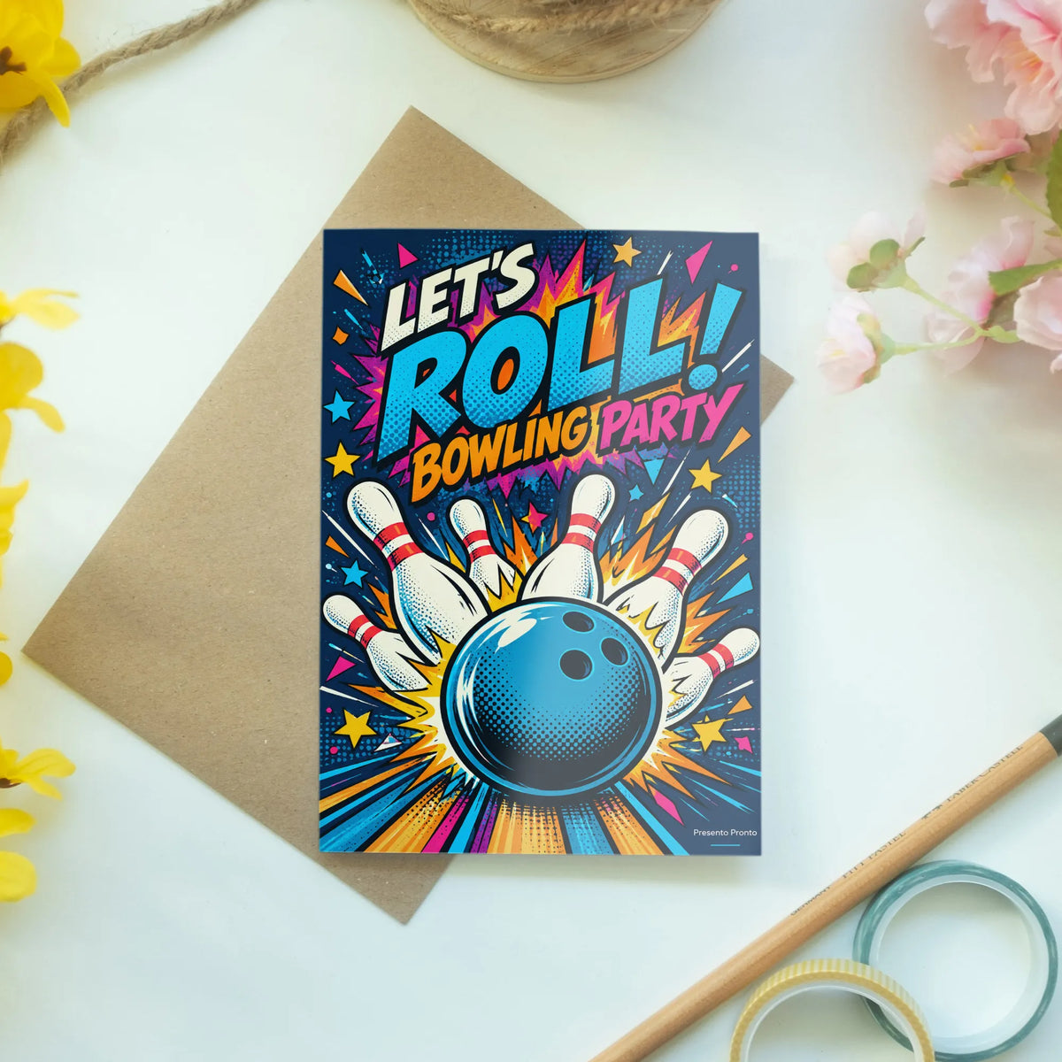 Coole Einladungskarte zum Kindergeburtstag Bowling mit Pins|p:2013789|h:dc31d33ef7b5af2f78012ecd418c60eb