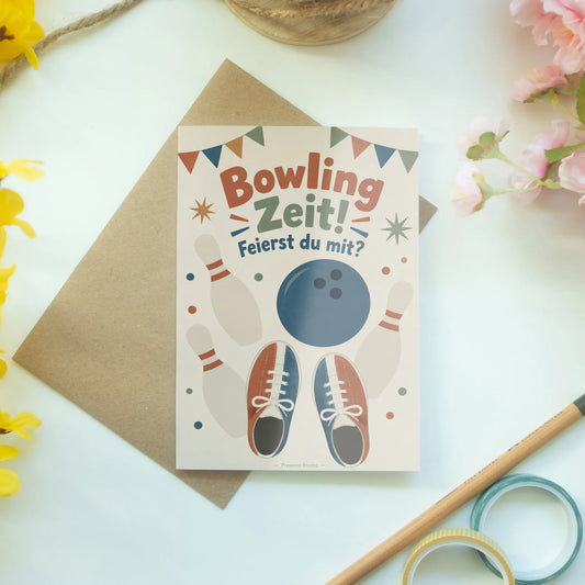 Lustige Einladungskarte zum Kindergeburtstag Bowling mit Pins|p:2013790|h:553bf444fc5d37c8f40613591991af8c