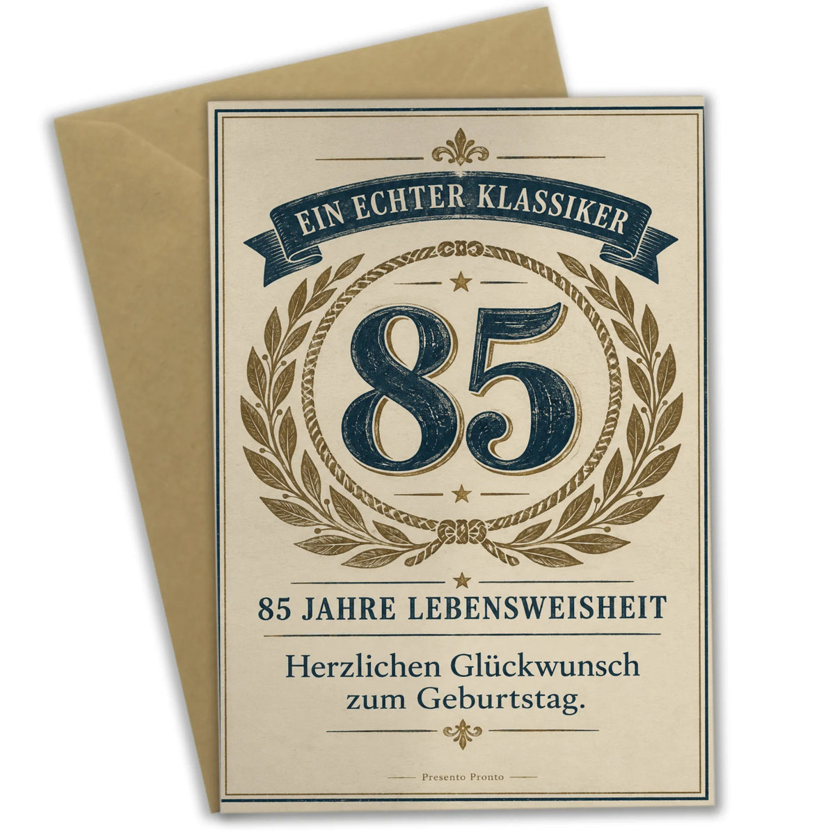 Elegante Geburtstagskarte zum 85. Geburtstag mit Lorbeerornament|p:2013793|h:4a05466d30966f174201b3db2b705306