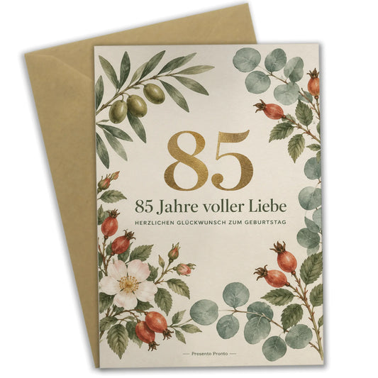 Herzliche Geburtstagskarte zum 85. Geburtstag mit goldener 85|p:2013794|h:85d18beda7b8deadf7f4ee30875eac30
