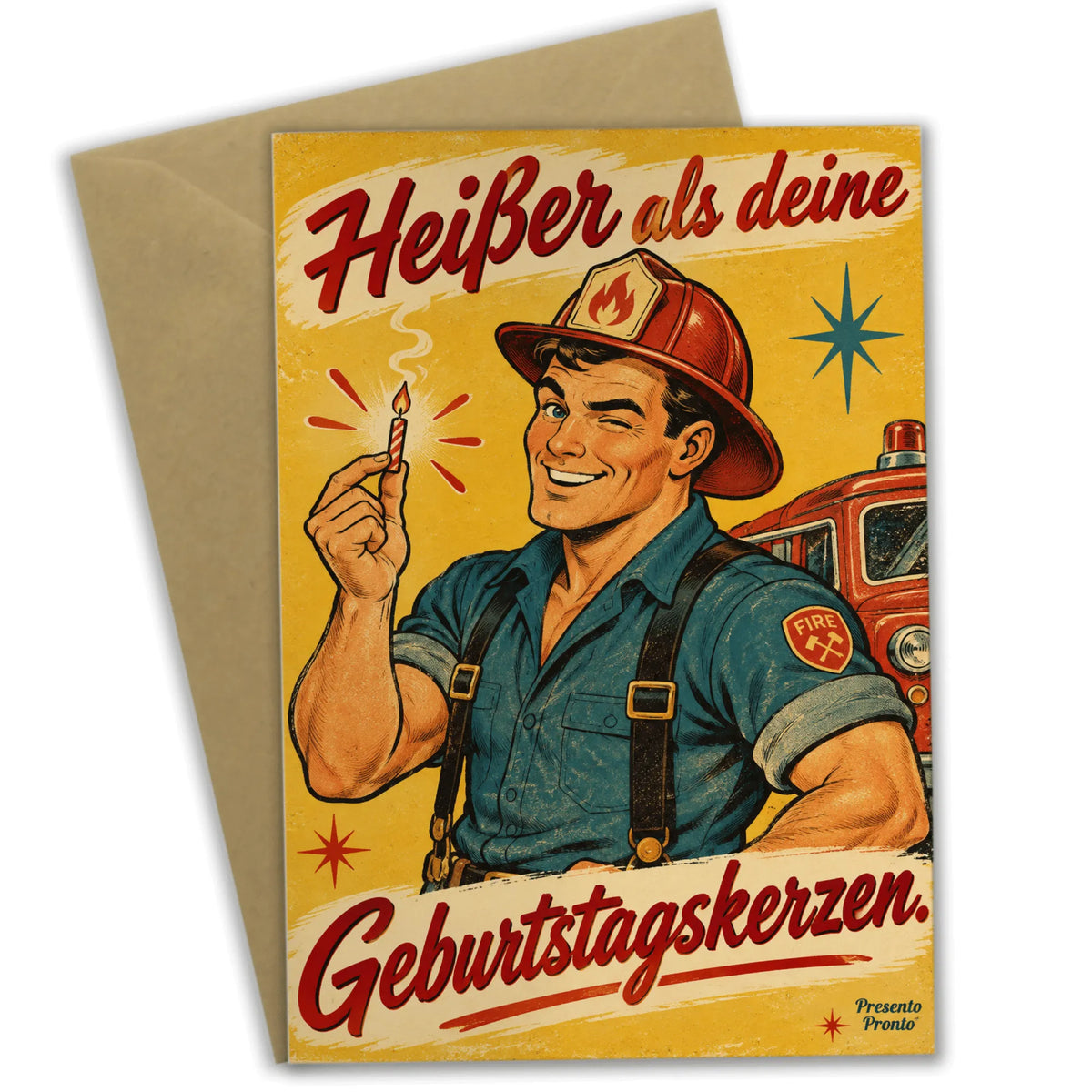 Sexy Geburtstagskarte mit charmantem Feuerwehrmann|p:2013800|h:b7ec404ad9965ca618d82f6db3159c5d